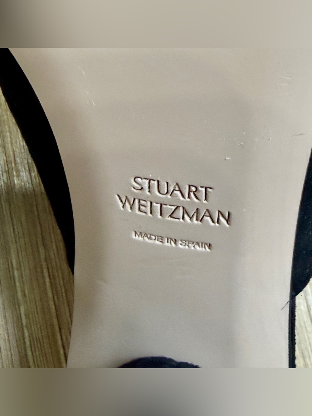 Stuart Weitzman Black Suede Block Heel Slide Sandals Size 7M - Picture 8 of 9